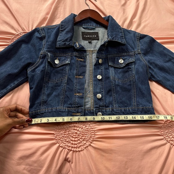 Parisian Cropped Dark Denim Jacket - Picture 5 of 8
